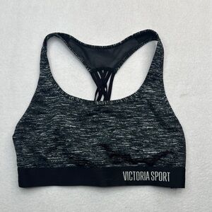 Victoria's Secret Black and Gray Racerback Sports Bra medium M c80 d75 e75 b80